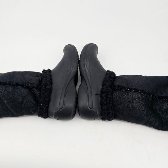 Crocs Nadia Pull On Winter Boot Black Rubber Faux Fur Fleece Comfy Cozy Womens 8 - Picture 5 of 9